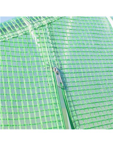 Outsunny 6 x 3 m Large Walk-In Greenhouse Garden Polytunnel Greenhouse w/ Metal Frame, Zippered Door and Roll Up Windows, Green 
