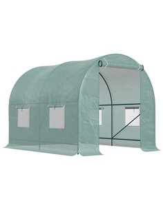 Outsunny Walk-In Reinforced Polytunnel Greenhouse (2.5 x 2 m), Green 01-0456