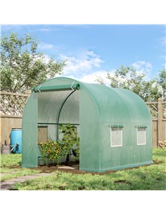 Outsunny Walk-In Reinforced Polytunnel Greenhouse (2.5 x 2 m), Green 01-0456 2