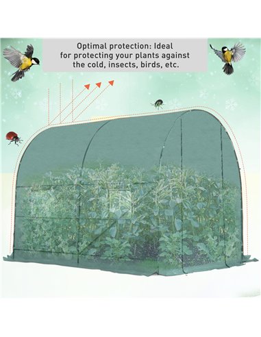 Outsunny Walk-In Greenhouse Reinforced Polytunnel Greenhouse Garden Plants Grow Waterproof Cover Galvanised Base w/ Slide Door, 