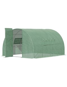 Outsunny 4 x 3 x 2 m Reinforced Polytunnel  Walk-In Greenhouse, Green 845-142