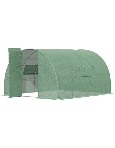 Outsunny 4 x 3 x 2 m Reinforced Polytunnel  Walk-In Greenhouse, Green 845-142 - pic 37731 | FastDaddyshop
