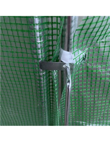 Outsunny 4 x 3 x 2 m Walk-In Greenhouse Reinforced Polytunnel Greenhouse with Metal Hinged Door, Steel Frame and Mesh Windows, G