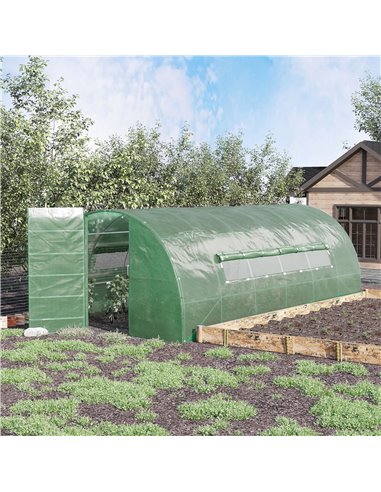 Outsunny Reinforced Polytunnel Greenhouse (3 x 6M), Green 845-143