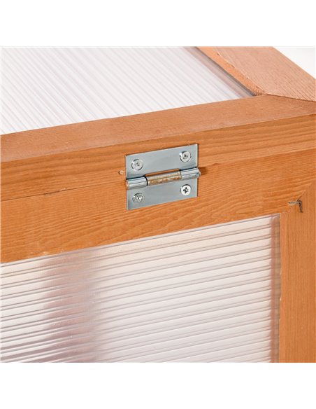 Outsunny 3-tier Wood Greenhouse Garden Polycarbonate Cold Frame Grow House w/ Storage Shelf for Plants, Flowers, Natural 845-135 - pic 37756 | FastDaddyshop