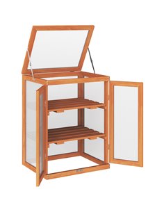 Outsunny 3-tier Garden Wood Polycarbonate Greenhouse, Orange 845-136
