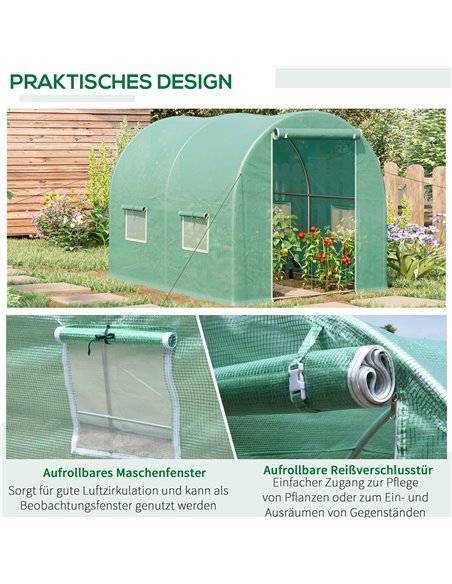 Outsunny Walk-in Greenhouse, 3 x 2 M-Green 845-155 - pic 37781 | FastDaddyshop
