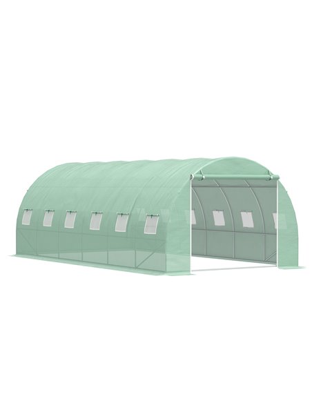 Outsunny 6 x 3 x 2 m Large Walk-In Polytunnel Greenhouse, Green 845-156 - pic 37785 | FastDaddyshop