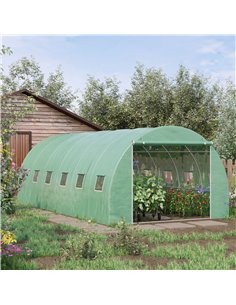 Outsunny 6 x 3 x 2 m Large Walk-In Polytunnel Greenhouse, Green 845-156 2