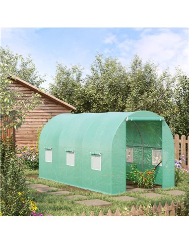Outsunny 4L x 2W x 2H Polytunnel Greenhouse, Green 845-157