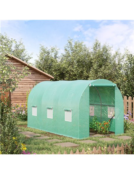Outsunny 4L x 2W x 2H Polytunnel Greenhouse, Green 845-157 - pic 37795 | FastDaddyshop