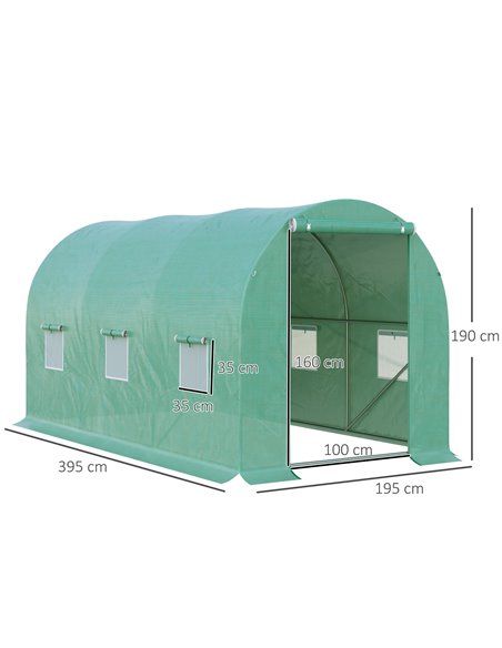 Outsunny 4L x 2W x 2H Polytunnel Greenhouse, Green 845-157 - pic 37796 | FastDaddyshop