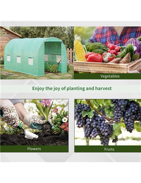 Outsunny 4L x 2W x 2H Polytunnel Greenhouse Garden Flower Vegetable Planter 25mm Diameter Galvanised Steel Frame w/ Zipped Door- - pic 37801 | FastDaddyshop