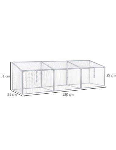 Outsunny Outdoor Polycarbonate Greenhouse, Grow House, Silver 845-083