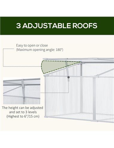 Outsunny Outdoor Polycarbonate Greenhouse, Grow House, Silver 845-083