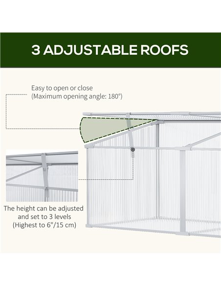 Outsunny Outdoor Polycarbonate Greenhouse, Grow House, Silver 845-083 - pic 37806 | FastDaddyshop