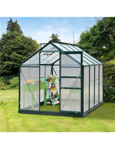 Outsunny Large Walk-In Aluminium Frame Greenhouse, 6 x 8 ft 845-059 - pic 37813 | FastDaddyshop