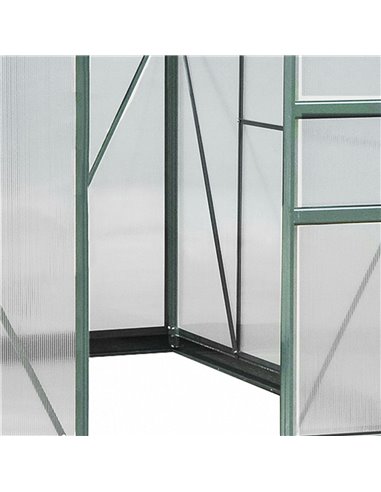 Outsunny Large Walk-In Greenhouse Aluminium Frame Greenhouse Garden Plants Grow Galvanized Base w/ Slide Door, 6 x 8 ft 845-059