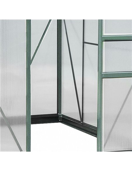 Outsunny Large Walk-In Greenhouse Aluminium Frame Greenhouse Garden Plants Grow Galvanized Base w/ Slide Door, 6 x 8 ft 845-059 - pic 37819 | FastDaddyshop