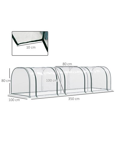 Outsunny Steel Frame Portable Small Greenhouse, Dark Green 845-234V01