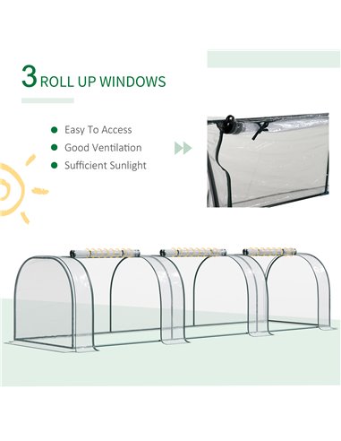 Outsunny Steel Frame Portable Small Greenhouse, Dark Green 845-234V01