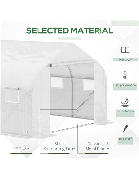 Outsunny 3.5 x 3 x 2m Walk-In Polytunnel Greenhouse, White 845-068 - pic 37833 | FastDaddyshop