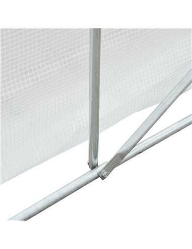 Outsunny 3.5 x 3 x 2m Walk-In Greenhouse Polytunnel Greenhouse Garden Hot House with Steel Frame, Roll Up Door and Windows, Whit