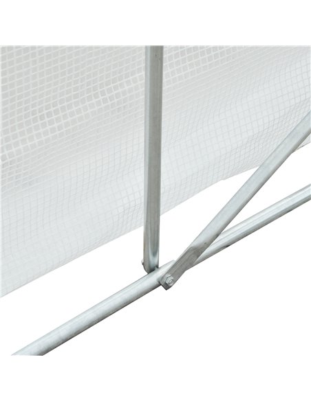 Outsunny 3.5 x 3 x 2m Walk-In Greenhouse Polytunnel Greenhouse Garden Hot House with Steel Frame, Roll Up Door and Windows, Whit - pic 37838 | FastDaddyshop