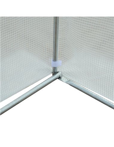 Outsunny 4.5 x 3 x 2m Walk-In Greenhouse Polytunnel Greenhouse Garden Hot House with Steel Frame, Roll Up Door and Windows, Whit