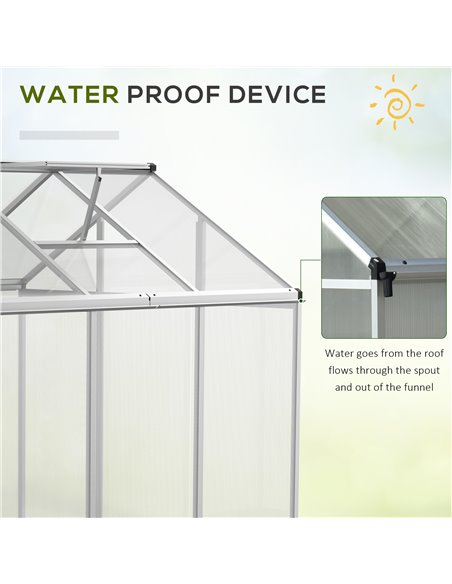 Outsunny 6x6ft Clear Polycarbonate Greenhouse Aluminium Frame Large Walk-In Garden Plants Grow 845-243 - pic 37853 | FastDaddyshop