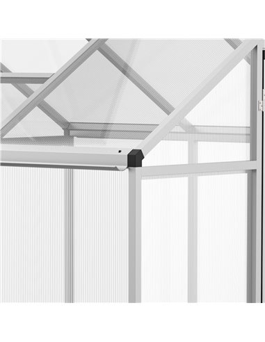 Outsunny 6x6ft Clear Polycarbonate Greenhouse Aluminium Frame Large Walk-In Garden Plants Grow 845-243