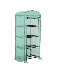 Outsunny 4 Tiers Mini Portable Greenhouse, Green 01-0097