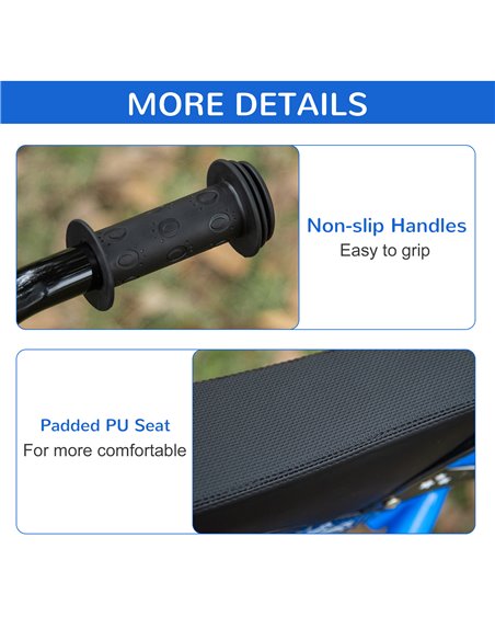 HOMCOM 12" Kids Balance Bike Air, No Pedal Training Bicycle Blue - pic 3787 | FastDaddyshop