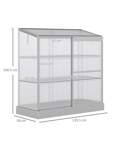 Outsunny 3-Tier Garden Mini Greenhouse 129.5 x 58 x 140 cm, 845-329