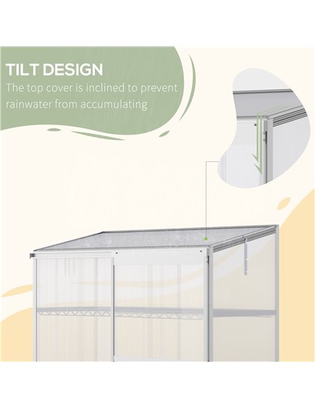 Outsunny 3-Tier Mini Greenhouse Garden Cold Frame Plant Growth House w / Polycarbonate Panels, Openable Roof, 129.5 x 58 x 140 c - pic 37917 | FastDaddyshop