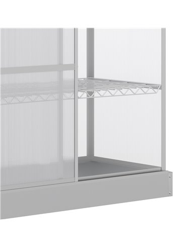 Outsunny 3-Tier Mini Greenhouse Garden Cold Frame Plant Growth House w / Polycarbonate Panels, Openable Roof, 129.5 x 58 x 140 c