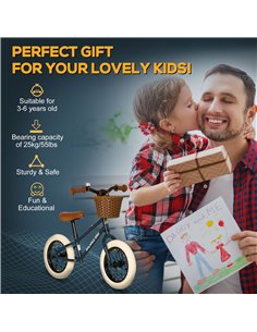 HOMCOM Balance Bike for Kids Toddler No Pedal Bikes Training Bicycle for 3-6 Year Old Boys Girls Blue 2