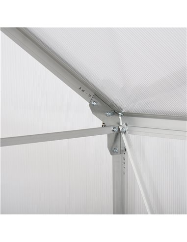 Outsunny Walk-In Greenhouse Polycarbonate Panels Aluminium Frame w/ Sliding Door Adjustable Window Inner Area Plant Flower Grow,