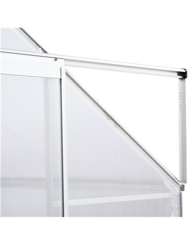 Outsunny Walk-In Greenhouse Polycarbonate Panels Aluminium Frame w/ Sliding Door Adjustable Window Inner Area Plant Flower Grow,