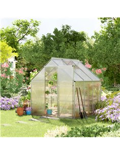 Outsunny 6 x 6 ft Walk-In Polycarbonate Greenhouse 845-334V01 2