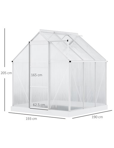 Outsunny 6 x 6 ft Walk-In Polycarbonate Greenhouse 845-334V01