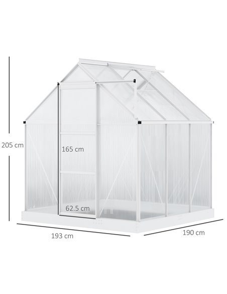 Outsunny 6 x 6 ft Walk-In Polycarbonate Greenhouse 845-334V01 - pic 37931 | FastDaddyshop