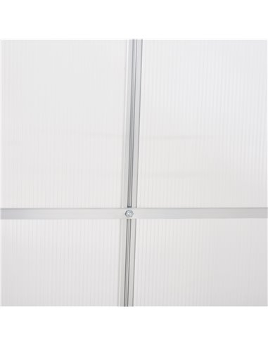 Outsunny 6 x 6 ft Walk-In Greenhouse Polycarbonate Lean to Greenhouse Grow House w/ Aluminium Frame, Sliding Door, Adjustable Wi