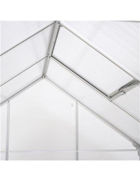 Outsunny 6 x 6 ft Walk-In Greenhouse Polycarbonate Lean to Greenhouse Grow House w/ Aluminium Frame, Sliding Door, Adjustable Wi - pic 37937 | FastDaddyshop