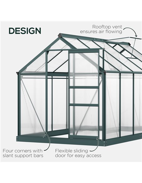 Outsunny Aluminium Frame Large Walk-In Greenhouse (10ft x 6ft) 845-059V01 - pic 37941 | FastDaddyshop