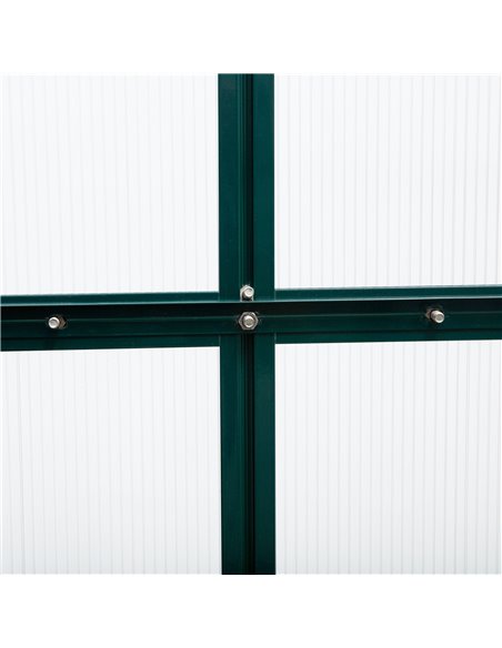 Outsunny Aluminium Frame Greenhouse Large Walk-In Greenhouse Garden Plants Grow Galvanized Base w/ Slide Door (10ft x 6ft) 845-0 - pic 37945 | FastDaddyshop