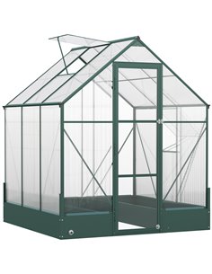 Outsunny 6 x 6ft Garden Walk-in Polycarbonate Greenhouse 845-421V01