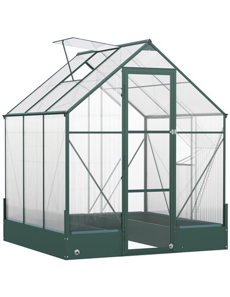 Outsunny 6 x 6ft Garden Walk-in Polycarbonate Greenhouse 845-421V01 - pic 37983 | FastDaddyshop