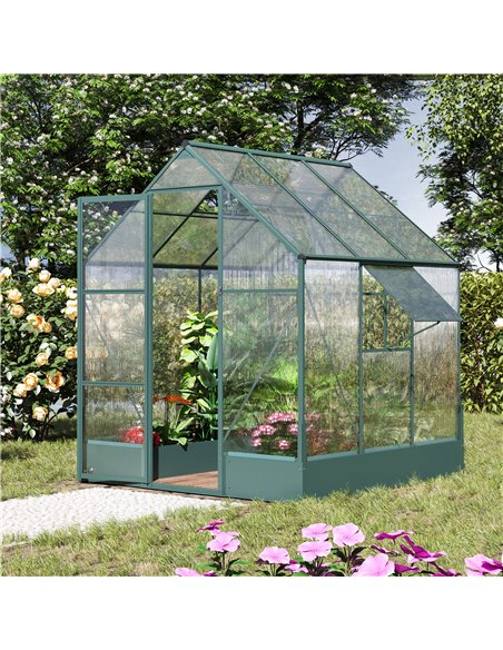 Outsunny 6 x 6ft Garden Walk-in Polycarbonate Greenhouse 845-421V01 - pic 37984 | FastDaddyshop