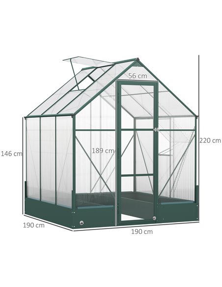 Outsunny 6 x 6ft Garden Walk-in Polycarbonate Greenhouse 845-421V01 - pic 37985 | FastDaddyshop